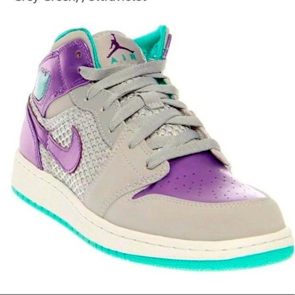 Nike Air Jordan 1 Phat Wolf Gray Ultraviolet Sneakers 6Y - Picture 12 of 12